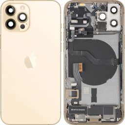 Piese si componente Capac Baterie Apple iPhone 12 Pro, Cu Carcasa Mijloc, Full Parts, Auriu, Swap