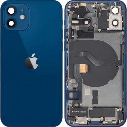 Piese si componente Capac Baterie Apple iPhone 12, Cu Carcasa Mijloc, Full Parts, Albastru, Swap