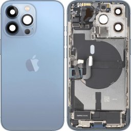 Piese si componente Capac Baterie Apple iPhone 13 Pro, Cu Carcasa Mijloc, Full Parts, Albastru (Sierra Blue), Swap