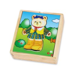 Wooden dressing puzzle Viga Teddy Bear