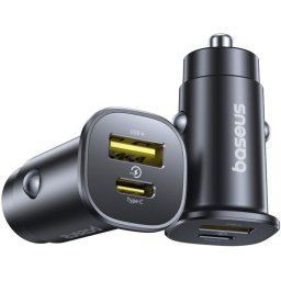 Incarcator Auto GoTrip, 30W, 3A, 1 x USB-A - 1 x USB-C, Negru