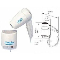 Uscator de par Uscător de păr, 1200W, montare pe perete, 2 viteze, 2 temperaturi, compact, hotelier