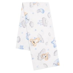 Flannel nappy with print New Baby koala blue
