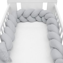 Protective crib mattress cover braid muslin New Baby light grey
