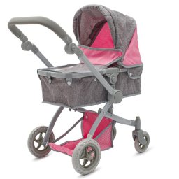 Doll stroller 2v1 Baby Mix Sophie pink-grey