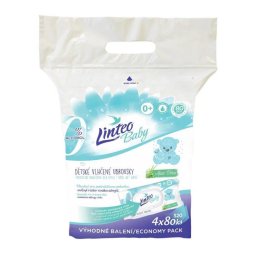 Baby Wet Wipes Linteo Baby Aloe Vera 4x80 pcs