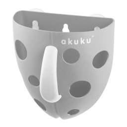Plastic toy box for bath Akuku grey