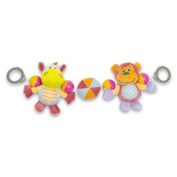 Baby Mix Hippo and Monkey Plush Stroller Rattle