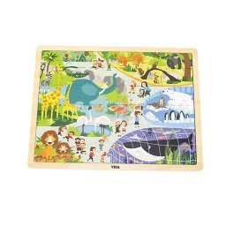 Children's wooden puzzle Viga Zoo 48 pieces