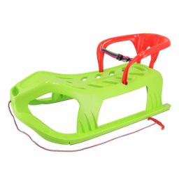 Plastic sled with backrest Baby Mix SNOW STAR green