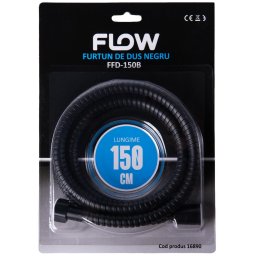 Accesorii sanitare FFD-150B Furtun de duș negru 150 cm, FLOW