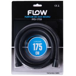 Accesorii sanitare FFD-175B Furtun de duș negru 175 cm, FLOW