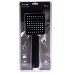 Accesorii sanitare FPDF-4B Cap de duș pătrat, negru ABS, FLOW