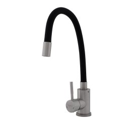 FB-011 Ref Black – Baterie bucătărie SUS 304 cu pipă flexibilă neagră VITAL FLOW
