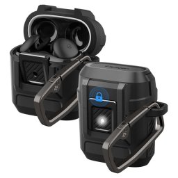 Husă SPIGEN Lock Fit Google Pixel Buds 2a, Matte, Inel suport, Universal – Negru