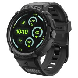 Husă telefon SPIGEN Rugged Armor Pro + Google Pixel Watch 4 41mm, Matte, Functie stand, Universal – Negru