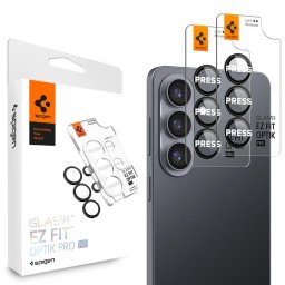 Protectie camera Spigen Glass tR EZ Fit Optik Pro HD pentru Samsung Galaxy S26 Plus, set 2 bucati, black