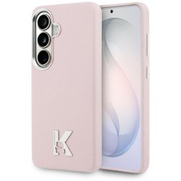 Husa Karl Lagerfeld Leather MagSafe (KLHMS26S5PGFKHGP) - Husă piele - compatibil cu Samsung Galaxy S26 - MagSafe - culoare Roz