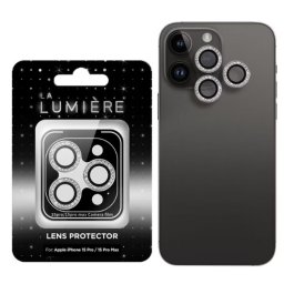 Folie de sticlă cameră La Lumiere Diamond Lens pentru Apple iPhone 15 Pro / 15 Pro Max - argintiu