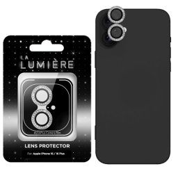 La Lumiere Folie Sticla Camera Diamond Lens iPhone 16 / 16 Plus Argintiu