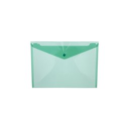 Mapa PP protectie documente A4 landscape, inchidere cu capsa, 10/set, Optima - verde transparent