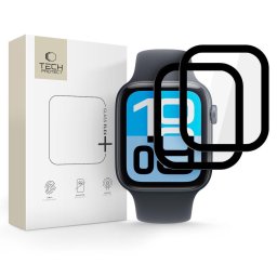 Folie protectie Tech-Protect Glass Flex Plus pentru Apple Watch 44mm, set 2, Negru
