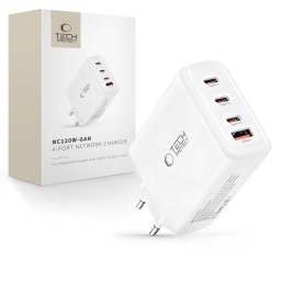 Incarcator Retea Tech Protect NC120W GAN 4 Porturi PD 120W QC3.0 White