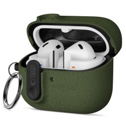Husă Tech-Protect casti Slim Hook Samsung 3 / 3 FE / 3 Pro, Olive, Protectie dispozitiv pentru Galaxy Buds 3 – Verde