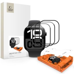 Folie Protectie Tech Protect Easy Set Flex Plus 3 Pack Apple Watch 4 5 6 SE 1 2 3 44mm Negru