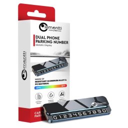 Suport auto Lemontti pentru numar telefon parcare, aluminiu, 2 numere schimbabile, culoare negru