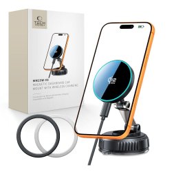 Suport Auto Tech Protect V8 Magnetic MagSafe Parbriz Bord Cu Incarcare Wireless 25W Qi2.2 Black