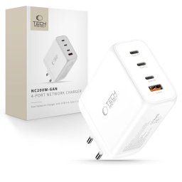 Incarcator Retea Tech Protect NC200W GAN 4 Porturi PD 200W QC3.0 White