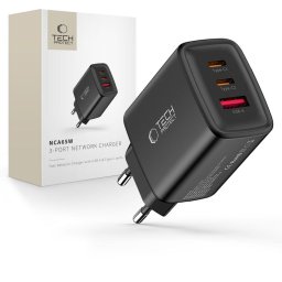 Incarcator Retea Tech Protect NCA65W GAN 3 Porturi PD 65W QC3.0 Black