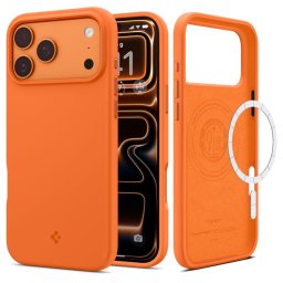 Husă telefon SPIGEN FIT MAG 17, MagSafe, Silicon pentru iPhone 17 Pro Max – Portocaliu