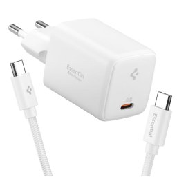 Incarcator retea Spigen Essential 45W cu cablu Type-C inclus, culoare alb