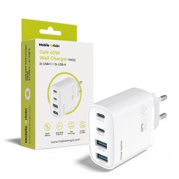 Incarcator retea Mobile Origin PW22 GaN, 40W, 2x USB-C + 2x USB-A