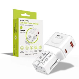 Adaptor travel Mobile Origin PW25, 35W, EU/US/UK/AU, culoare alb