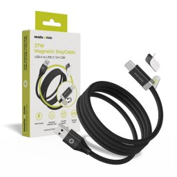 Cablu date/încărcare Mobile Origin magnetic StayCable CB6 USB-C la USB-A, 27W, 1.5m, Universal