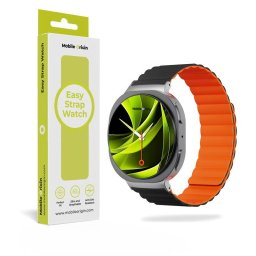 Curea Mobile Origin magnetica Easy 8 pentru Galaxy Watch 8 – Negru / Portocaliu