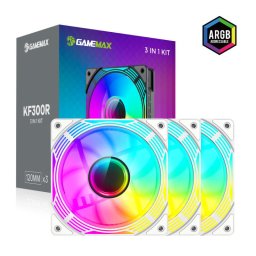 KF300 Reverse ARGB PWM Three Fan Pack White