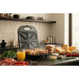 Sandwich maker Aparat Sandwich, STP25 XXL, 4 toasturi, 1400 W, Negru