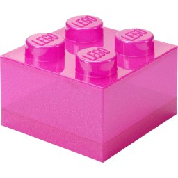 Room Copenhagen LEGO Storage Brick 4 Top Lid Glitter (pink/transparent)