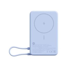Baterie externa 10000 mAh Magnetic cu suport incorporat USB-C Cablu USB-C integrat Incarcare Wireless 15 W Control inteligent al temperaturii 33W Albastru