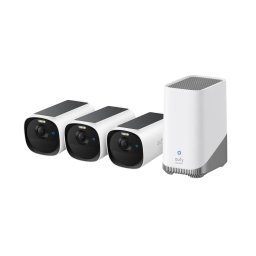 Camera de supraveghere Kit supraveghere video eufyCam E40, 2K HD, Incarcare solara, MaxColour Vision, Homebase 3 + 3 camere video