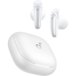 Casti True Wireless Anker Soundcore Liberty Buds, Semi in-Ear, ANC, Autonomie 30 de ore, Bluetooth 6.1, Alb