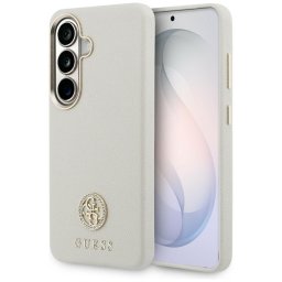 Husa Husa pentru Samsung Galaxy S26 - Guess Rhinestone Round Logo MagSafe (GUHMS26SPGCRMDEE) - Beige