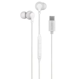 Casti 10W In-Ear USB‑C microfon control volum sunet clar si confort maxim Alb