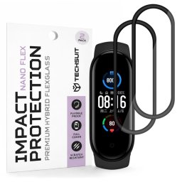 Folie pentru Xiaomi Mi Band 5 /6 / 6 NFC (set 2) - Techsuit Nano Flex - Black