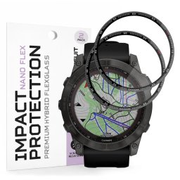 Folie pentru Garmin Fenix 7X (set 2) - Techsuit Nano Flex - Black