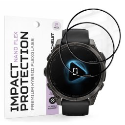 Folie pentru Garmin Fenix 8 / Fenix 8 Pro 47mm (set 2) - Techsuit Nano Flex - Black